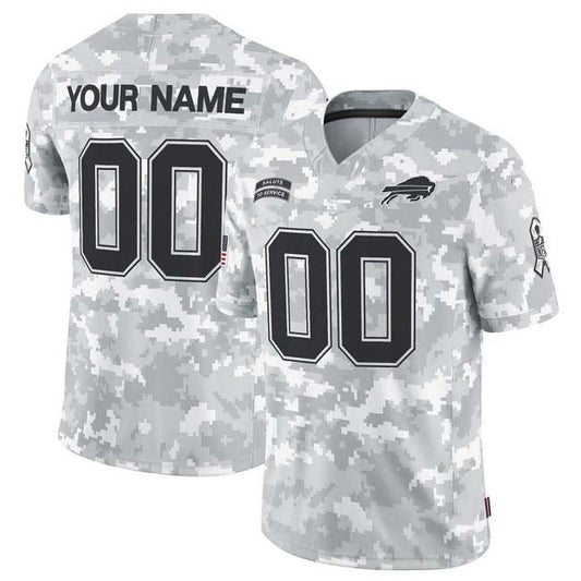 Custom B.Bills F.U.S.E Arctic Camo Salute To Service Limited Stitched Football Jerseys
