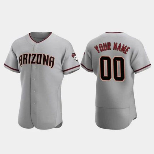 Custom A.Diamondbacks Gray Road Elite Stitched Baseball Jerseys