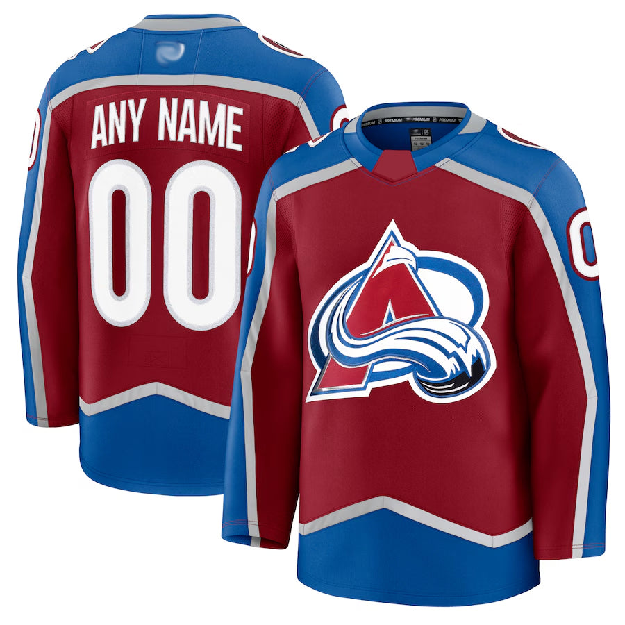 Custom C.Avalanche FFanatics Home Premium Burgundy Hockey Jerseys