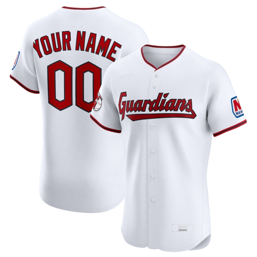 Custom C.Guardians White Home Elite Baseball Jerseys