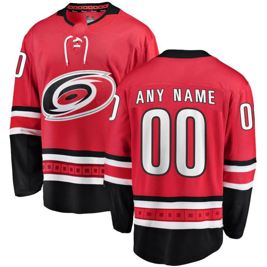 Custom C.Hurricanes Fanatics Alternate Breakaway Red Hockey Jerseys