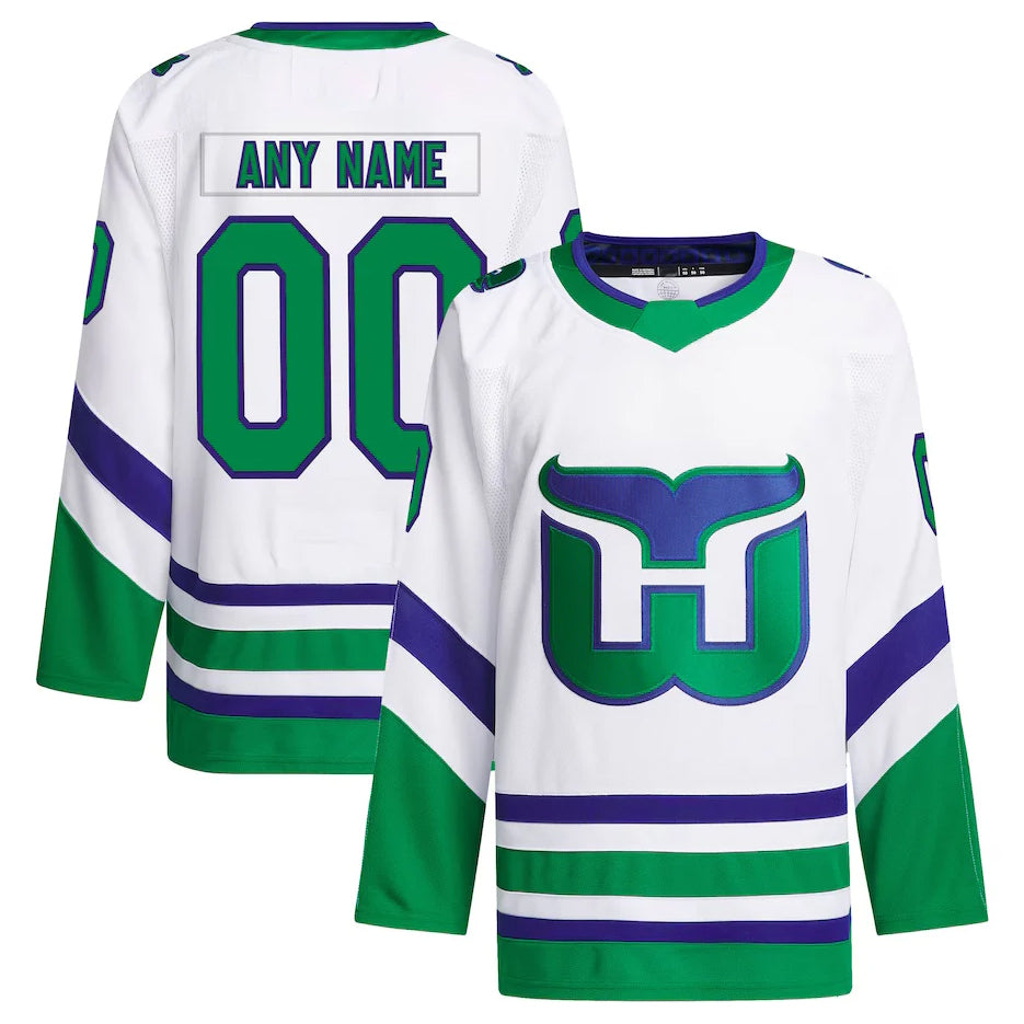 Custom C.Hurricanes Fanatics Whalers Premier Breakaway White Hockey Jerseys
