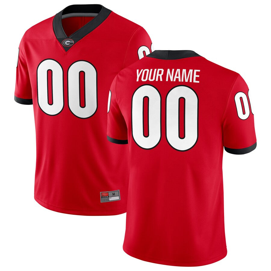 Custom Georgia Bulldogs Red Home Game Football Jerseys