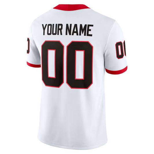 Custom Georgia Bulldogs White Home Game Football Jerseys