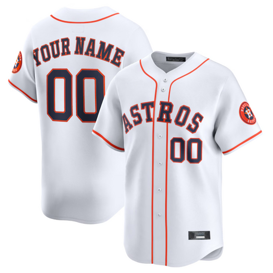 Custom H.Astros White Home Limited Game Baseball Jerseys