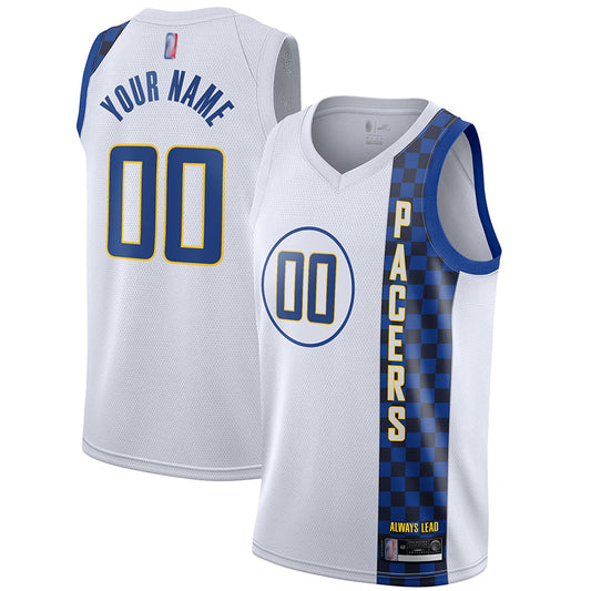 Custom IN.Pacers White City Edition Swingman Limited Basketball Jerseys