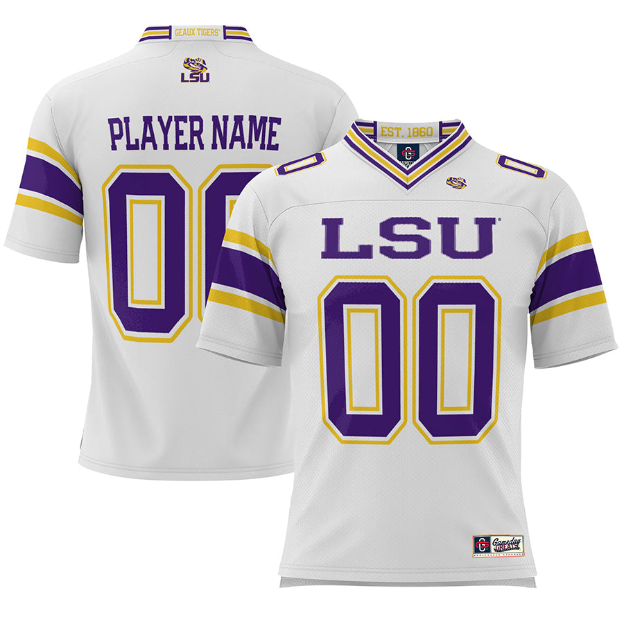 Custom L.Tigers White Replica Stitched College Jerseys