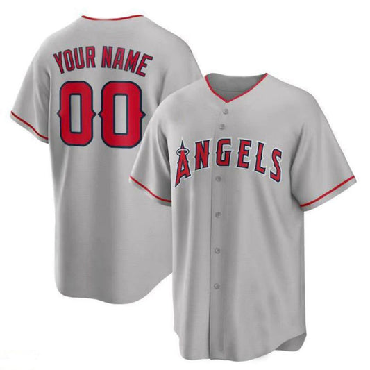 Custom LA.Angels Gray Road Replica Stitched Baseball Jerseys