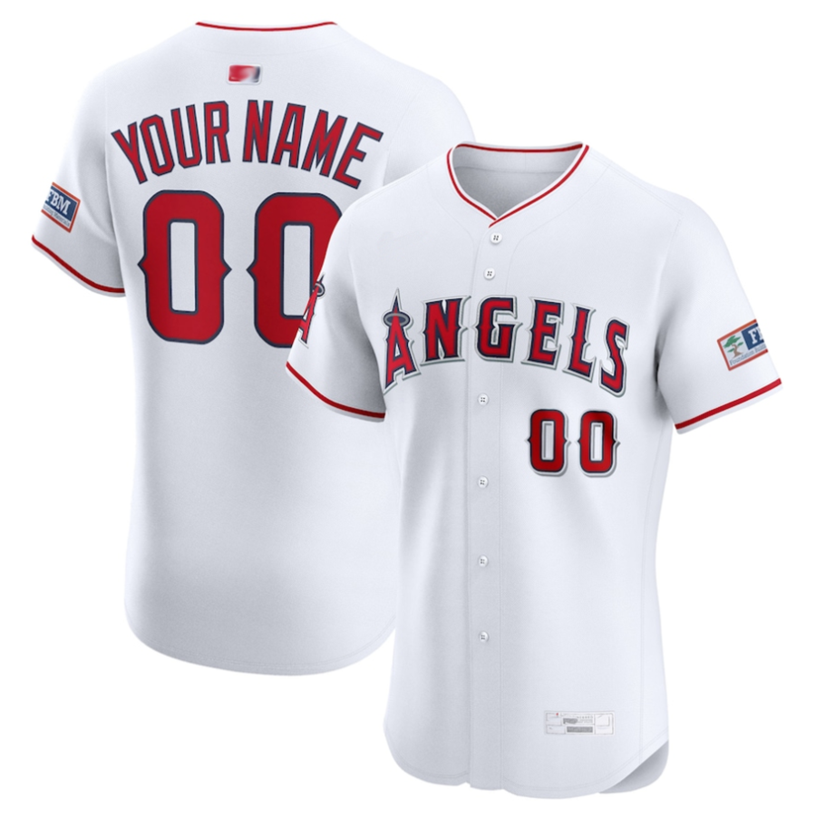 Custom LA.Angels White Home Elite Baseball Jerseys