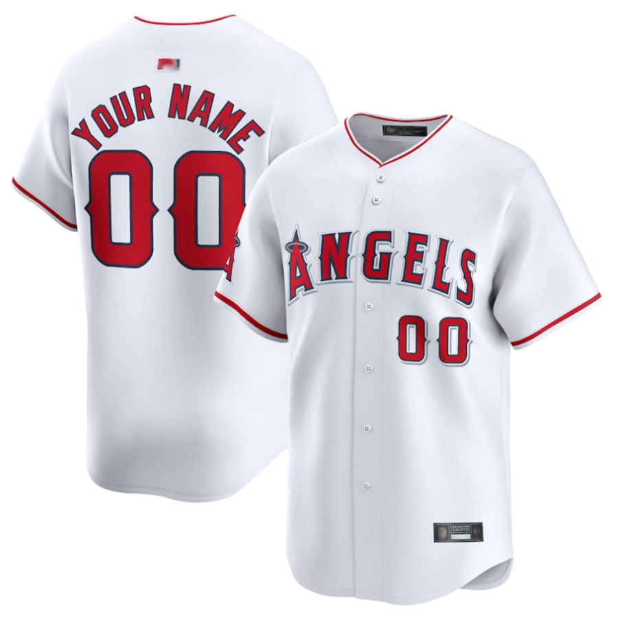 Custom LA.Angels White Home Limited Game Baseball Jerseys