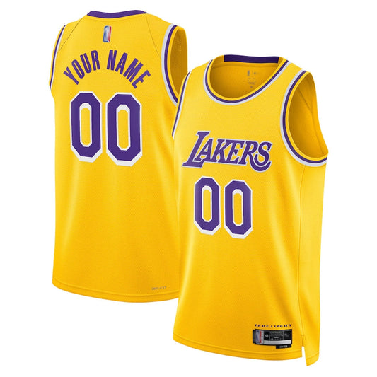 Custom LA.Lakers Gold Swingman Icon Edition Basketball Jerseys