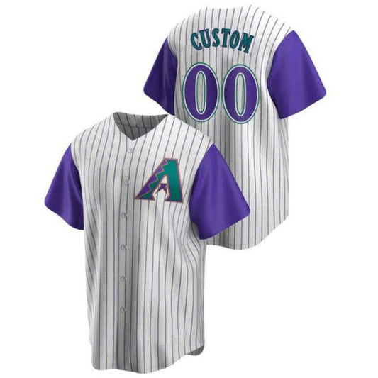 Custom A.Diamondbacks Cream Purple Cooperstown Collection Baseball Jerseys