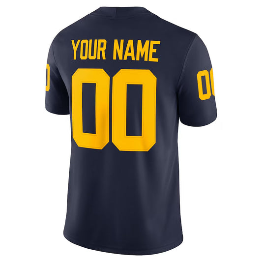 Custom Michigan Wolverines Navy Home Game Football Jerseys