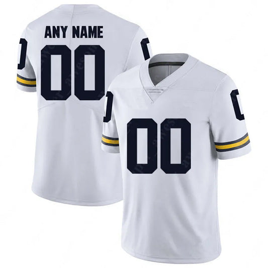 Custom Michigan Wolverines Whtie Home Game Football Jerseys