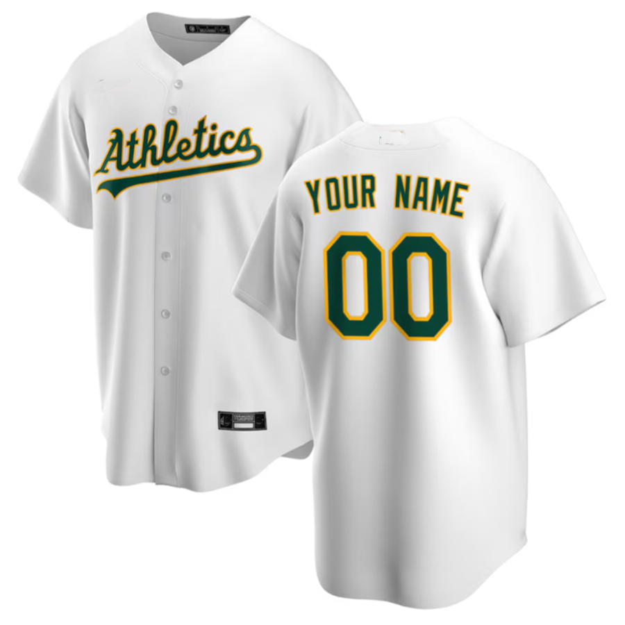 Custom O.Athletics  White Home Replica Game Jersey American Stitched Baseball Jerseys