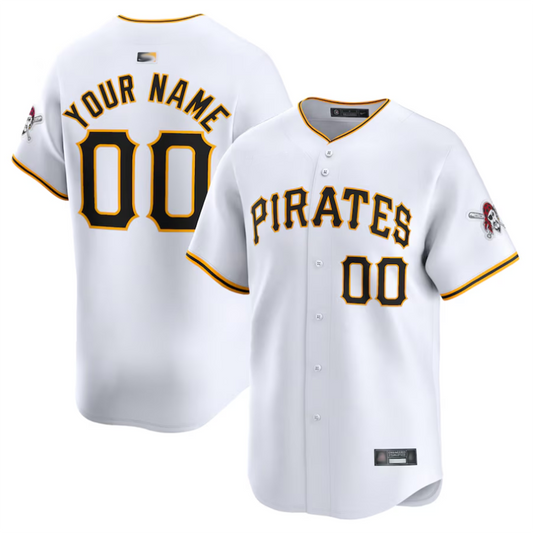 Custom P.Pirates White Home Elite Baseball Jerseys