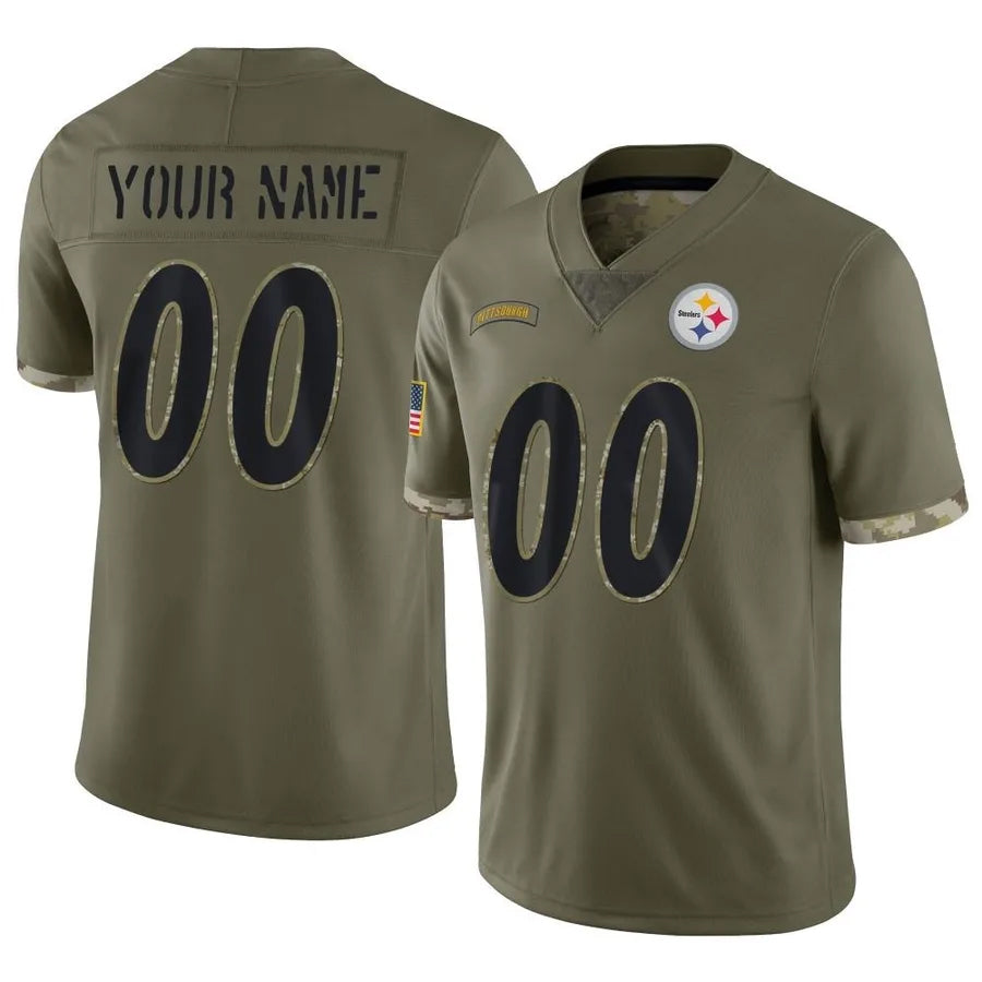 Custom P.Steelers Salute To Service Limited Olive Football Jerseys