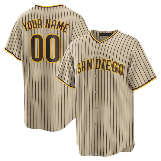 Custom S.Diego Padres Brown Road Replica Team Baseball Jerseys