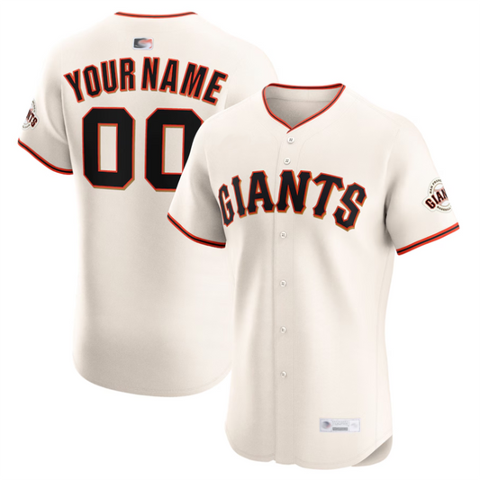 Custom S.Francisco Giants Cream Home Elite Baseball Jerseys