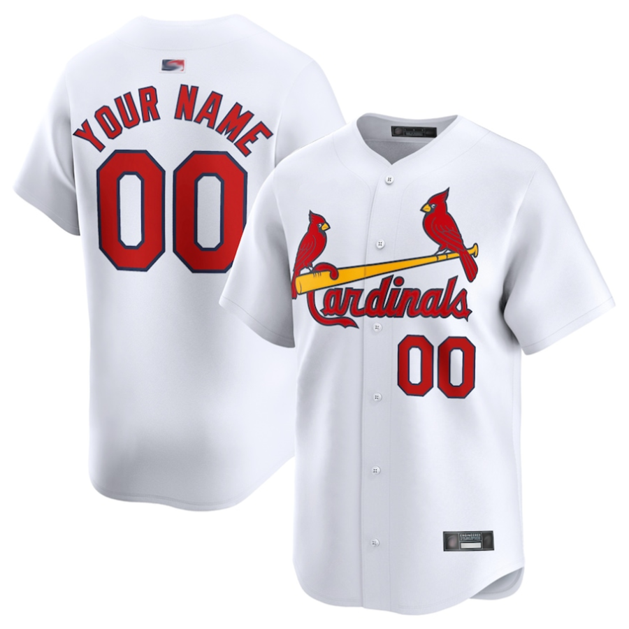Custom St.Louis Cardinals White Home Limited Baseball Jerseys