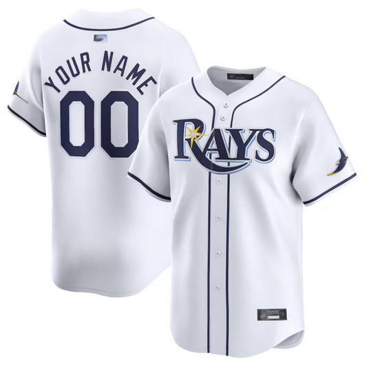Custom TB.Rays White Home Limited Baseball Jerseys