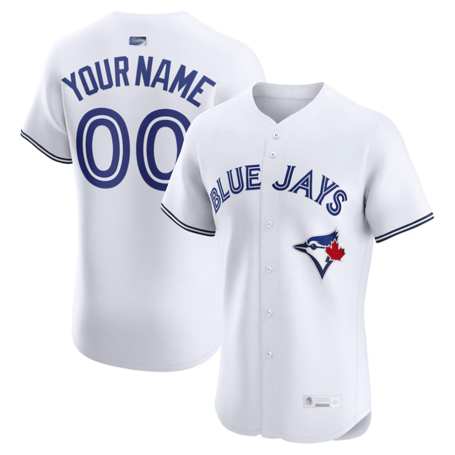 Custom T.Blue Jays White Home Elite Limited Baseball Jerseys