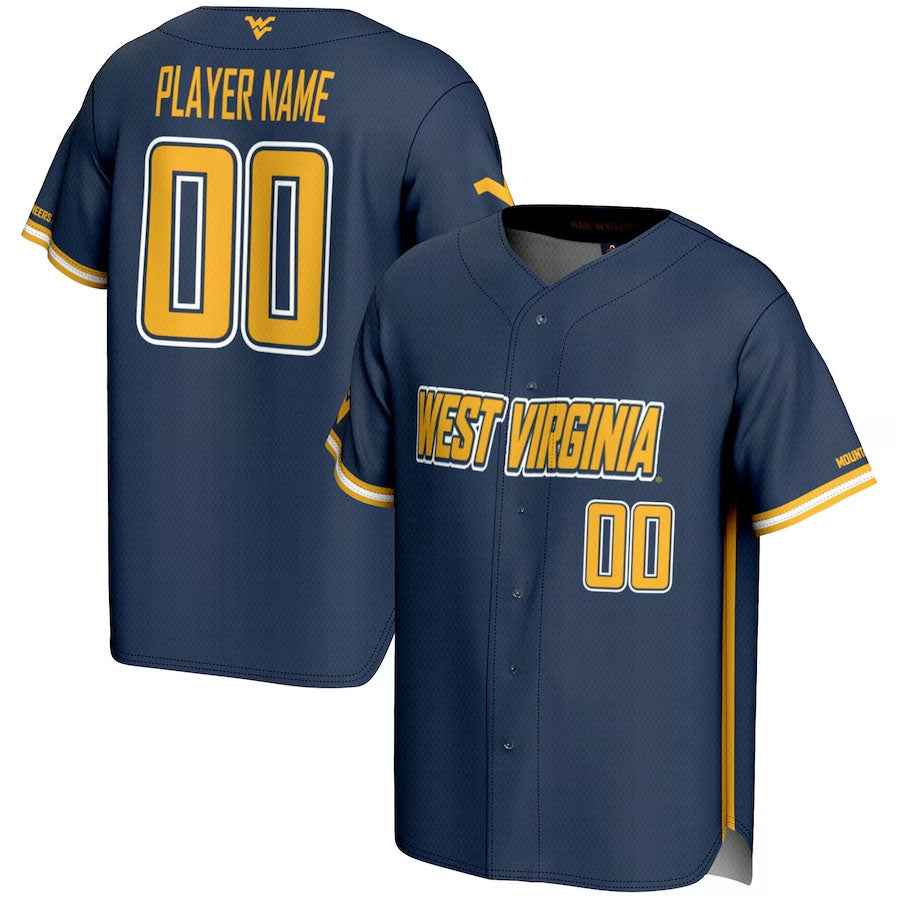 Custom W.Virginia Mountaineers GameDay Greats NIL Pick-A Lightweight Baseball Jersey - Navy American College Jerseys