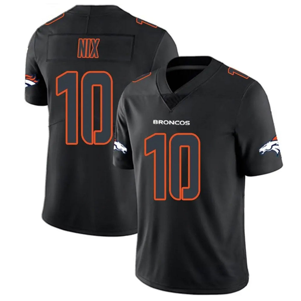 D.Broncos #10 Bo Nix Player Limited Black Impact Football Jerseys