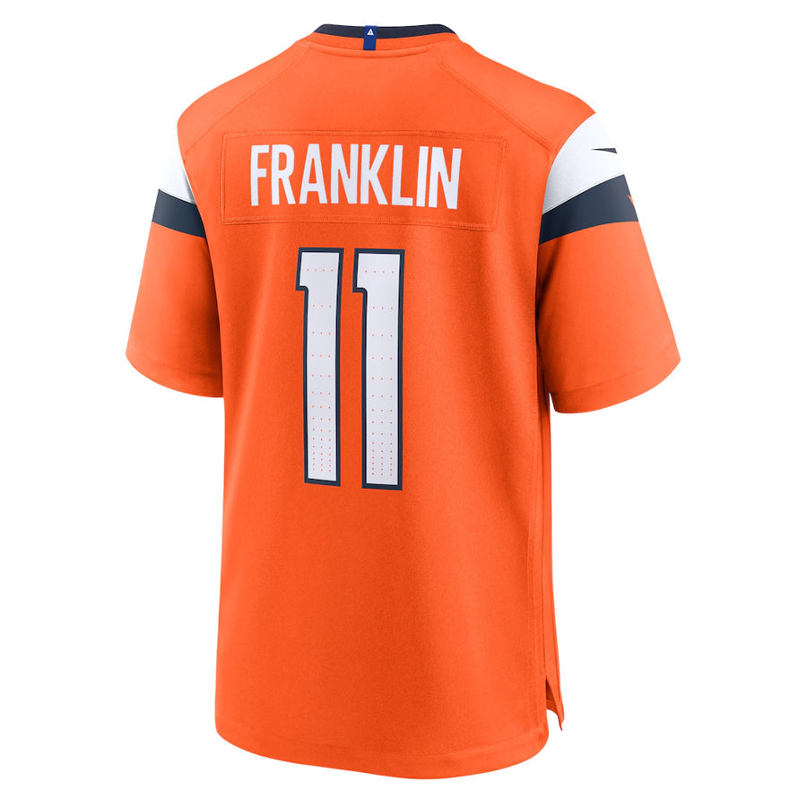 D.Broncos #11 Troy Franklin Player Orange Home Game Football Jerseys