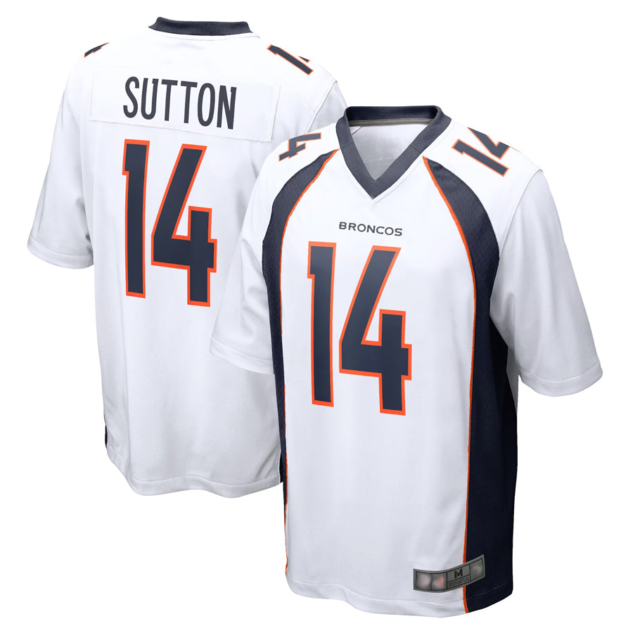 D.Broncos #14 Courtland Sutton Player White Game Football Jerseys