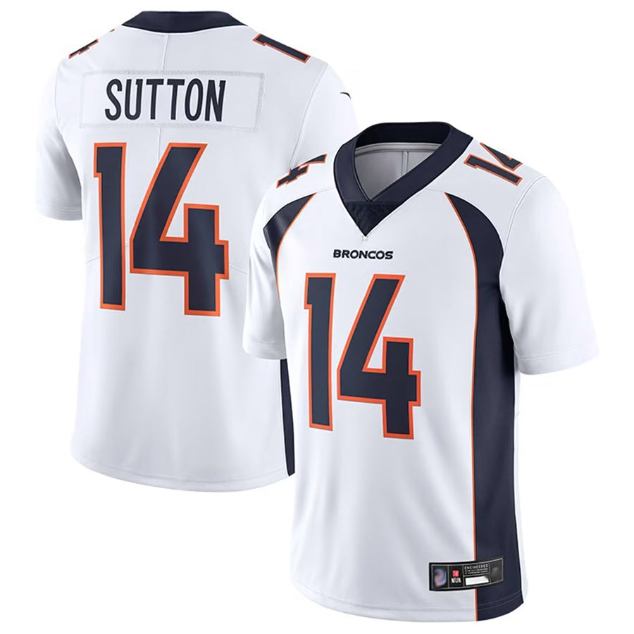 D.Broncos #14 Courtland Sutton Player White Replica Game Football Jerseys