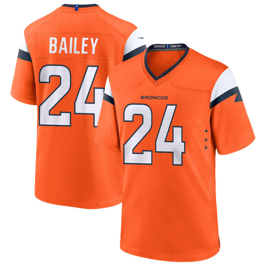 D.Broncos #24 Champ Bailey Player Orange Home Game Football Jerseys