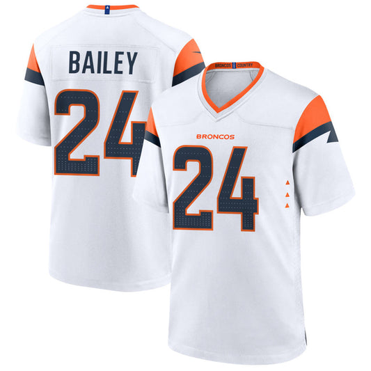 D.Broncos #24 Champ Bailey Player White Home Game Football Jerseys