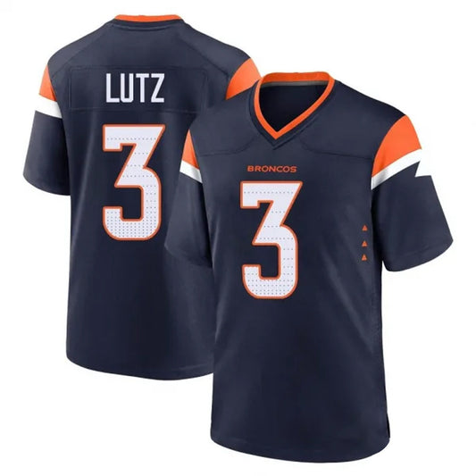 D.Broncos #3 Wil Lutz Player Navy Home Game Football Jerseys