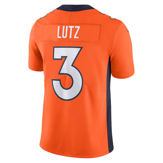 D.Broncos #3 Wil Lutz Player Orange Vapor Untouchable Limited Football Jerseys
