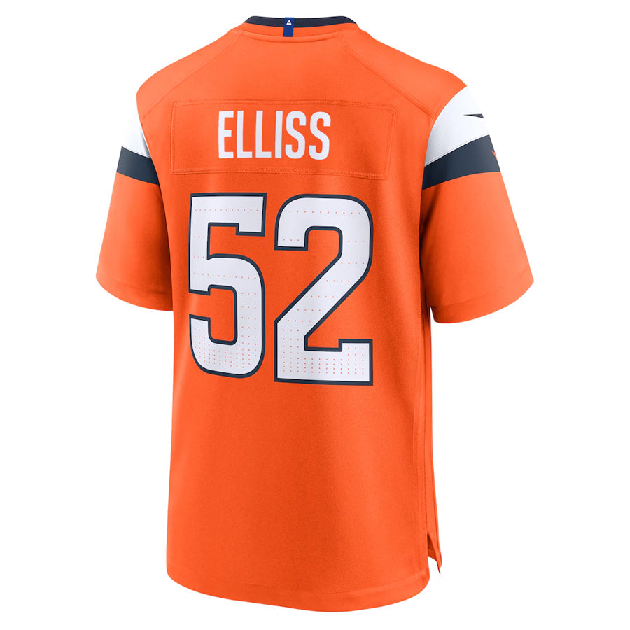 D.Broncos #52 Jonah Elliss Player Orange Home Game Football Jerseys