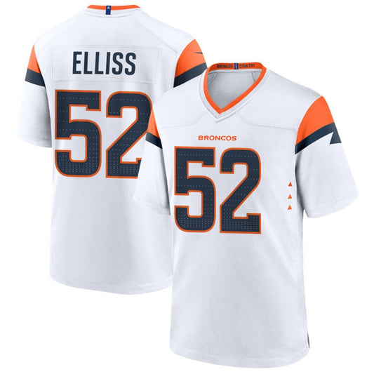 D.Broncos #52 Jonah Elliss Player White Home Game Football Jerseys