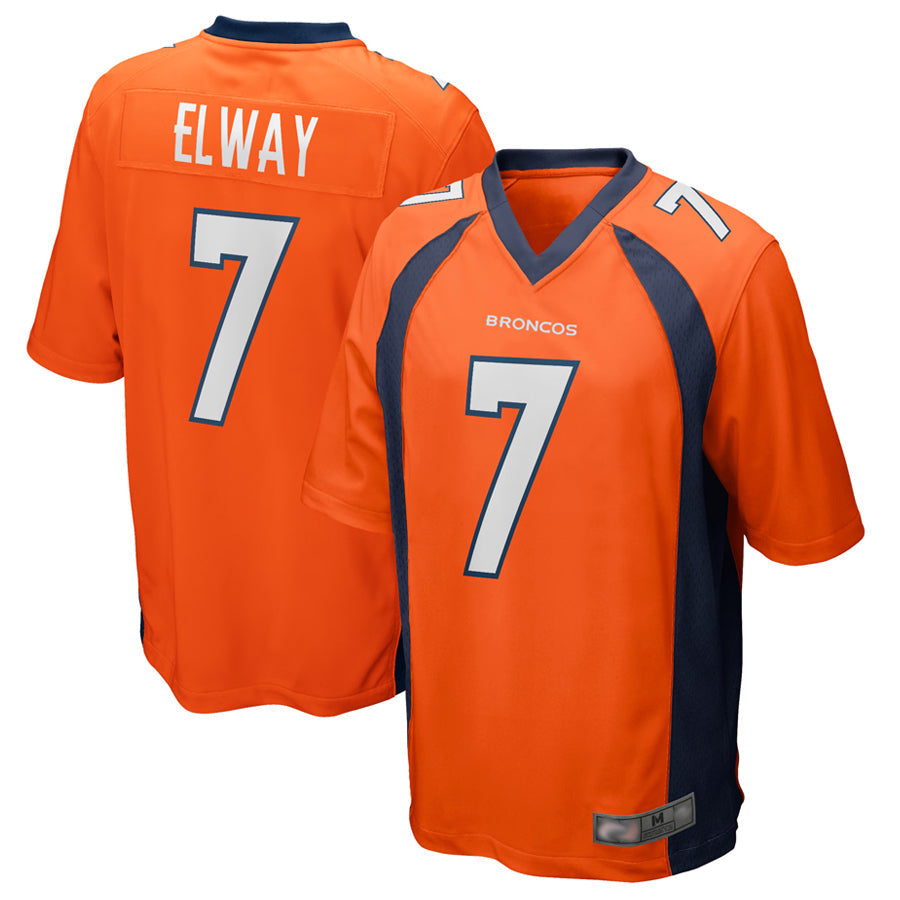 D.Broncos #7 John Elway Player Orange Game Football Jerseys