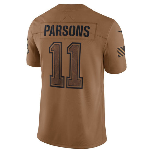 D.Cowboys #11 Micah Parsons Player Brown Salute To Service Limited Football Jerseys