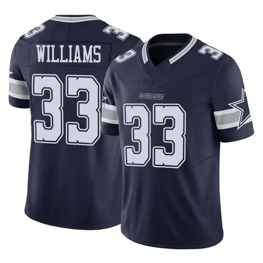 D.Cowboys #33 Javonte Williams Player Navy Vapor F.U.S.E. Limited Football Jerseys
