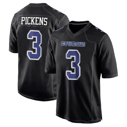 D.Cowboys #3 George Pickens Player Carbon Black Fashion Football Jerseys