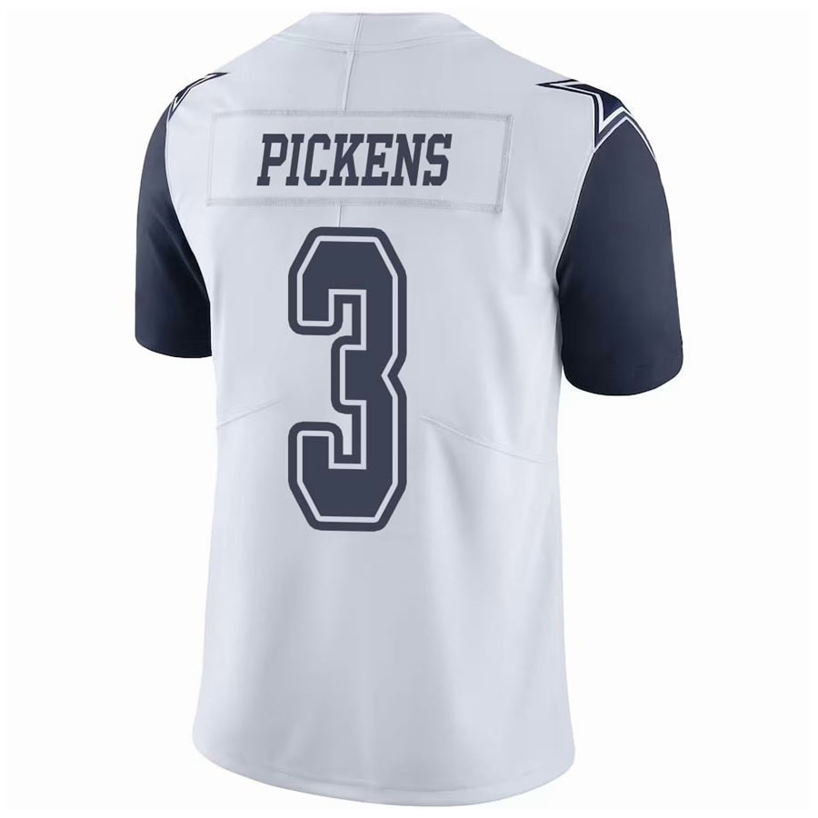 D.Cowboys #3 George Pickens Player White Throwback Stitched Football Jerseys
