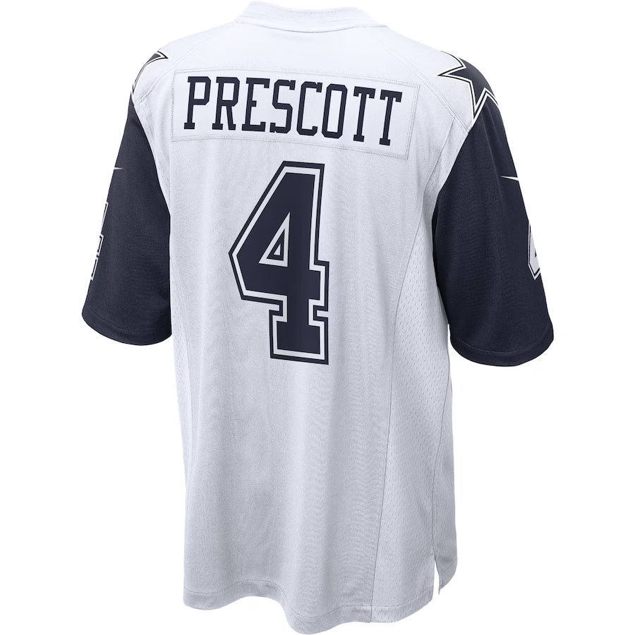 D.Cowboys #4 Dak Prescott Player White Alternate Game Football Jerseys