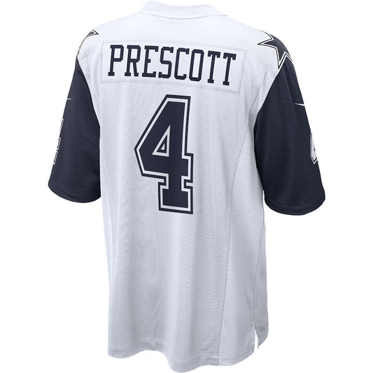 D.Cowboys #4 Dak Prescott Player White Alternate Game Football Jerseys