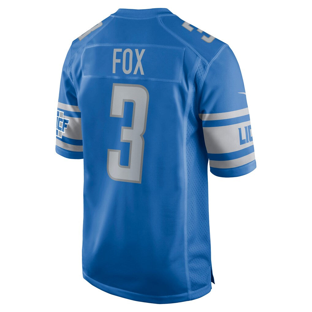 D.Lions #3 Jack Fox Player Blue Game Football Jerseys