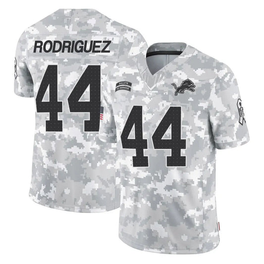 D.Lions #44 Malcolm Rodriguez Player Arctic Camo Salute to Service Limited Football Jerseys