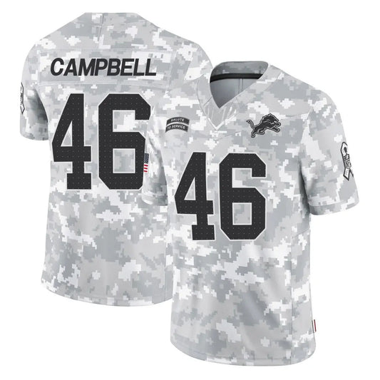 D.Lions #46 Jack Campbell Player Arctic Camo Salute to Service Limited Football Jerseys