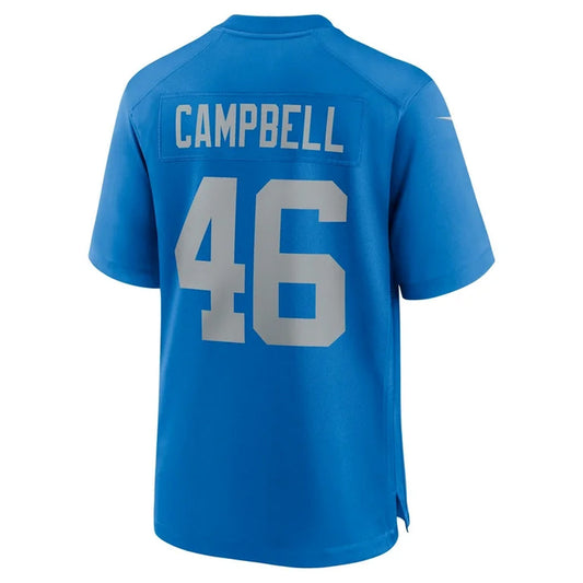 D.Lions #46 Jack Campbell Player Blue Alternate Game Football Jerseys