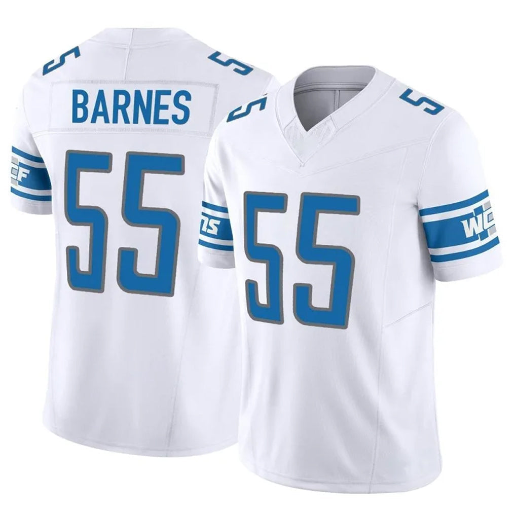 D.Lions #55 Derrick Barnes Player White Vapor F.U.S.E. Limited Game Football Jerseys