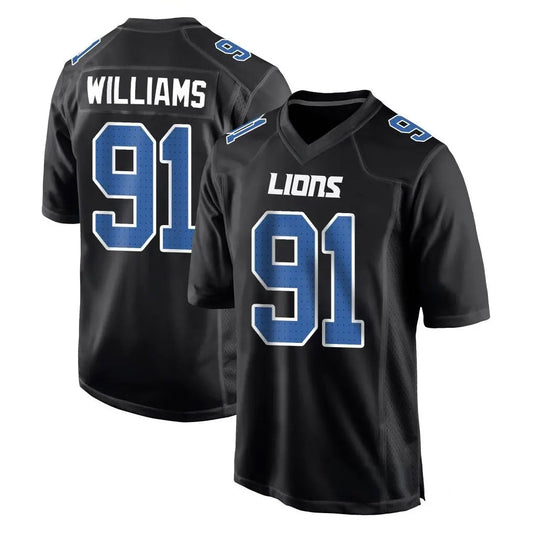 D.Lions #91 Tyleik Williams Player Black Limited Fashion Football Jerseys